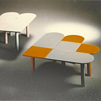 Tavolini bassi in legno componibili. Porcinai/Pratelli. FU.GI.PE- 1987
